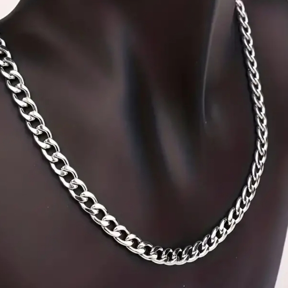 925 Sterling Silver Men's Jewelry Set Thick Chain Necklace Bracelet Men's Chain - Picture 7 of 8